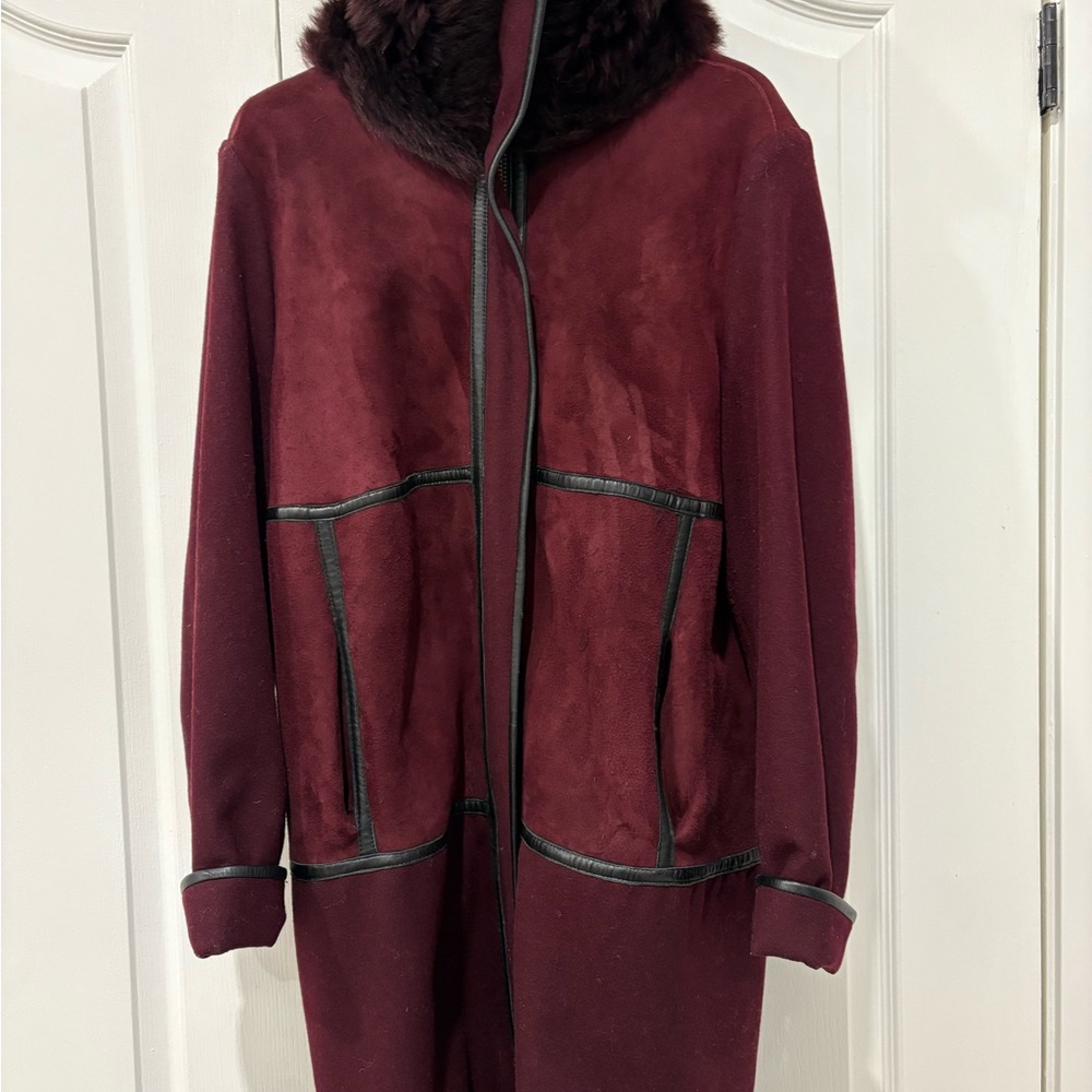 Elegant Burgundy Women's Coat